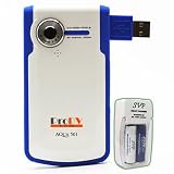 ProDV Cam Aqua-501-Blue 12MP Max 8x Digital Zoom Digital Camcorder with Flip USB arm (AA Rechargeable Set included)