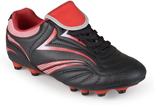 Aktion Mens Soccer Lace-up Cleats Black/ Red 9