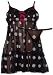 Betsey Johnson Dot Tricot Black Chemise and Thong