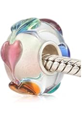 Everbling Love Goes Round Hearts Murano Glass Bead Fits Pandora Charm Bracelet