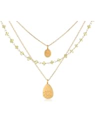 Satya Jewelry "Classics13" Peridot Arise Triple Chain  Necklace