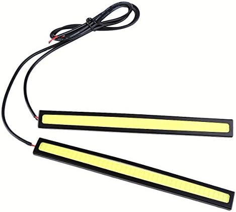 Joyluxy Daylight Driving Daytime Running Light Lamp For Car SUV Sedan Coupe Vehicle Waterproof Aluminum High Power 6W 6000K Xenon Slim COB LED DRL (2 Pack)(White)