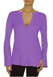  : Beyond Yoga Pima Modal Long Sleeve Henley (Royal Purple, Small)