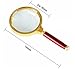Neon 5X 60MM Handheld Magnifier with Wooden Handle and Glass Lens Loupe for Reading Repairing Jewelry Inspection