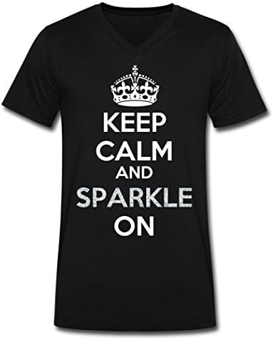 Disguiser Keep Calm And Sparkle On Novelty Men's Short Sleeves Black Cotton T-Shirts XXL
