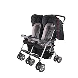 Combi Twin Savvy LX Side by Side Double Stroller in Black/Chili