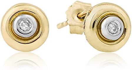 14K TWO TONE GOLD 0.06CTW DIAMOND EARRING