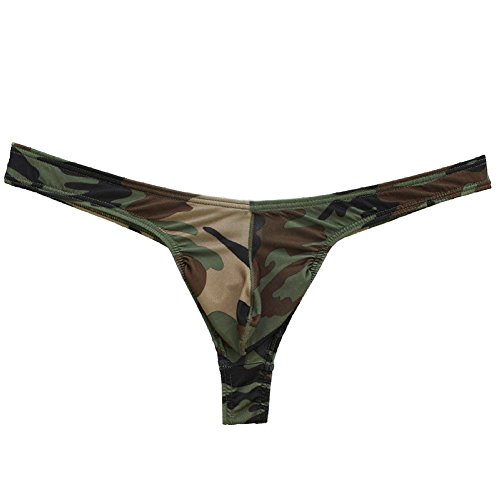 Men's Sexy Camouflage Low Rise G-strings and Thongs Briefs Bikini Underwear