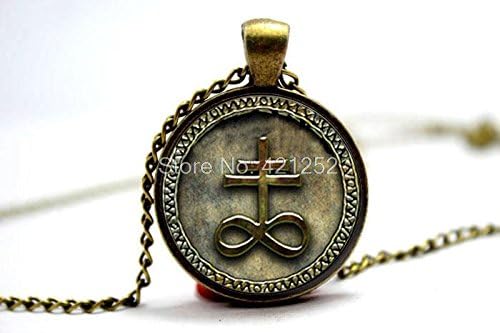 ArtShop Fashion Jewelry Brimstone Or Leviathan Cross Symbol Pendant Necklace Glass Photo Cabochon Necklace Christmas gift