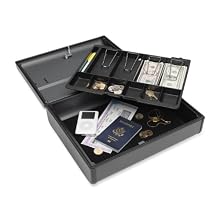MMF Industries Steelmaster Elite Security Case with Keyed Lock, 4.125 x 11.75 x 14.75 Inches, Charcoal Grey (2217020G2)