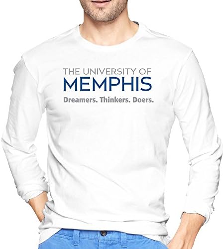 Men's University Of Memphis Motto Logo Tshirts Long Sleeve White