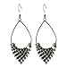 Rosallini Pair Dark Gray Heart Shaped Pendant Fish Hook Earrings