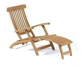 MANHATTAN Deckchair Teakholz Rückenteil verstellbar 192 cm Liegefläche SonnenPartner