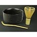 Tea Ceremony Set Bowl and Whisk Grey/Black