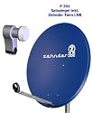 P201 Zehnder Sat Spiegel AY 80-99 80cm blau inkl. Twin LNB
