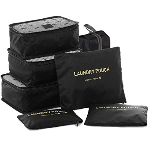 HiDay 7 Set Packing Cube - 3 Travel Cubes + 3 Pouches + 1 Shoes Bag - Travel Packing