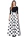 VETIOR Women's Elastic High Waist A-line Flared Maxi Skirt