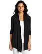 AGB Womens Rj 3/4 Sleeve Cozy 2fer With Asymmetrical Ruffle Inset