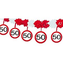 Papier Girlande Zahl 50 Geburtstag Verkehrsschild