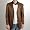 BGSD Men's Classic Three-Button Lambskin Leather Blazer - Regular, Tall, Big, Big & Tall