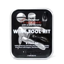 Metrokane Rabbit Wine Opener Tool Kit, Silver