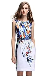 Cotton/Polyester Sleeveless General Print  Dress