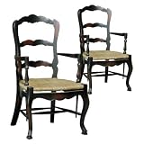 French Country Ladderback Arm Chair - Set of 2