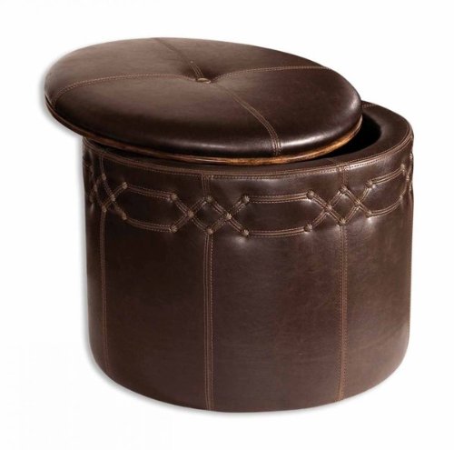 Uttermost Brunner Small Storage Ottoman 23 Inches by 23 Inches by 19.5 Inches Tall