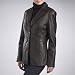 BGSD Women's Classic Three-Button New Zealand Lambskin Leather Blazer in Black or Brown - Misses & Petite image 4