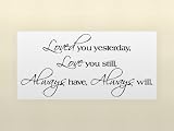 LOVED YOU YESTERDAY LOVE YOU STILL ALWAYS HAVE ALWAYS WILL Vinyl wall lettering stickers quotes and sayings home art decor decal