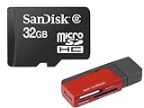 Sandisk 32GB 32G MicroSD MicroSDHC Micro SDHC Memory Card with SD Adapter ( ....