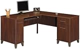 Bush L-Desk 60 (Planked Maple) (29.3h x 59.1w x 59.1d)