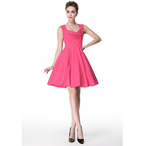 Heroecol® women s wrap v neck sleeveless vintage 50s 60s swing s…