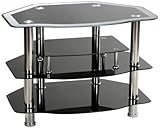 Presto mobilia 10397 TV-Rack Charisma ca. 80 x 60 x 56 cm Glas schwarz Glitzereffekt