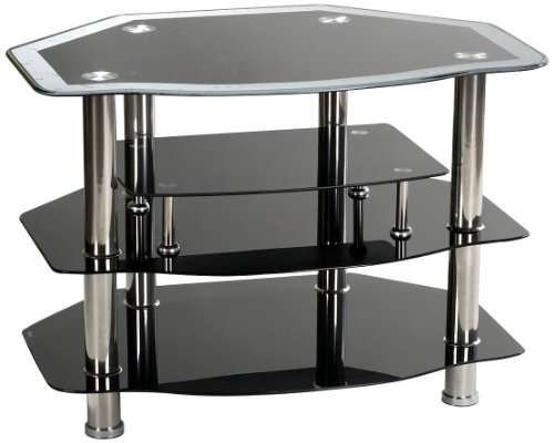 Presto mobilia 10397 TV-Rack Charisma ca. 80 x 60 x 56 cm Glas schwarz Glitzereffekt