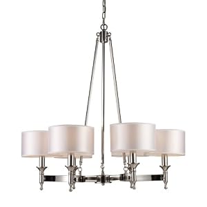 ELK Lighting 10123-6 Pembroke 6 Light Single Tier Chandelier in Polished Nickel by Elk