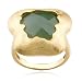 18k Yellow Gold Plated Sterling Silver Green Aventurine Ring, Size 9