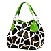 Green Giraffe Designer Inspired Animal Print Handbag Purse Bag Tote
