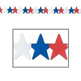 2 Patriotic Star Garlands-24ft./Red, White and Blue Garlands/Independence Day-4th.of July Party Supplies and Decorations/Memorial Day Party Supplies and Decorations