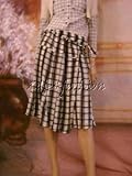 $2990 New YVES SAINT LAURENT YSL Plaid Silk Wrap Skirt 34 2