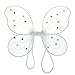 Homeford Firefly Imports Organza Nylon Butterfly Wings with Glitters, 12-Inch, White