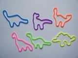 Dinosaur Assorted Rubber Band Bracelets 24 Pack. Contains, Stegosaurus, Brontosaurus, Tyrannosaurus Rex, and many others. Variety of colors, orange, blue, yellow, green, purple and pink