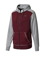 adidas Sudadera con Cierre Ess 3Z (Burdeos / Gris)