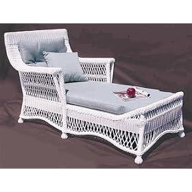 Barcelona All Weather Wicker Chaise Lounge Tea Finish by DF Wicker Rattan