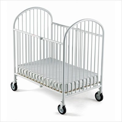 Pinnacle Compact Folding Portable Crib with Innerspring Mattress