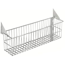 Triton Products 1775 Storability Wire Basket 15-Inch W by 4-Inch H by 6-1/2-Inch D Gray Epoxy Coated Steel with Lock-On Hanging Brackets