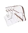 Greenbun Organic Cotton Hooded Towel With Washcloth (CreamWithBrownTrim)