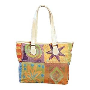 Green Street Designs Women's Summer Squares Tote Medium Handbag