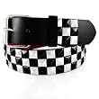 GENUINE LEATHER SNAP ON BLACK / SILVER STUDDED BELT WITH A DETACHABLE BUCKLE FITS ANY BUCKLE