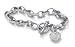 PalmBeach Jewelry Platinum Over Sterling Silver Diamond Accent Heart Charm Bracelet